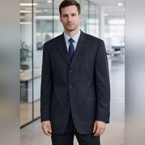 DKNY Essentials Black Sport Coat Blazer 44R